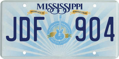 MS license plate JDF904