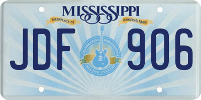 MS license plate JDF906