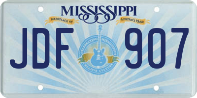 MS license plate JDF907