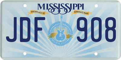 MS license plate JDF908