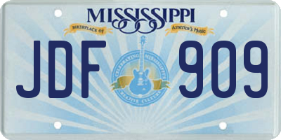 MS license plate JDF909