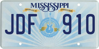 MS license plate JDF910