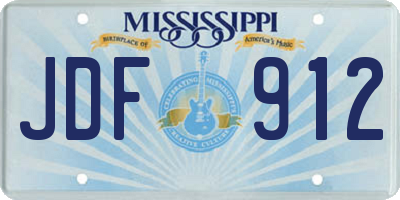 MS license plate JDF912
