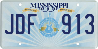 MS license plate JDF913