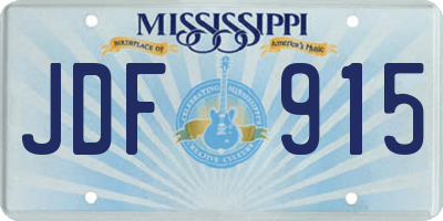 MS license plate JDF915