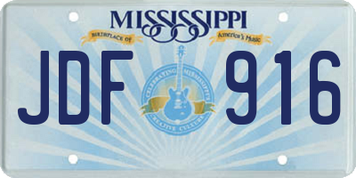 MS license plate JDF916