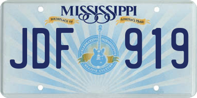 MS license plate JDF919