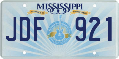 MS license plate JDF921