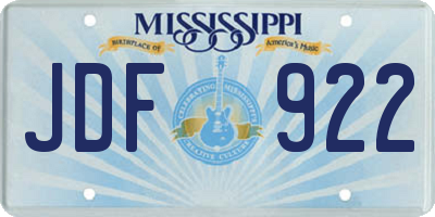 MS license plate JDF922