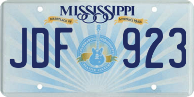 MS license plate JDF923