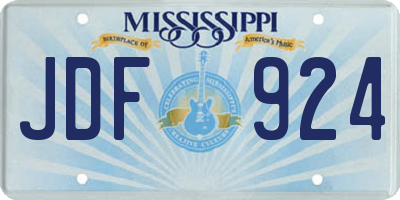 MS license plate JDF924