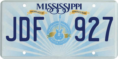 MS license plate JDF927