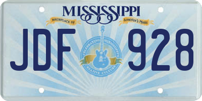 MS license plate JDF928