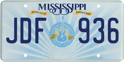 MS license plate JDF936