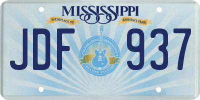 MS license plate JDF937