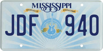 MS license plate JDF940