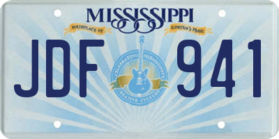 MS license plate JDF941