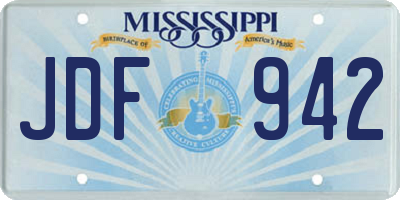 MS license plate JDF942