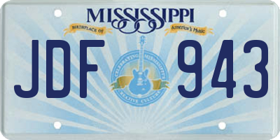 MS license plate JDF943