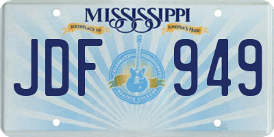 MS license plate JDF949