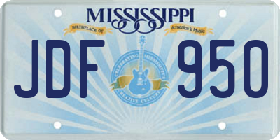 MS license plate JDF950
