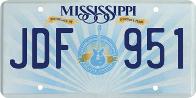 MS license plate JDF951
