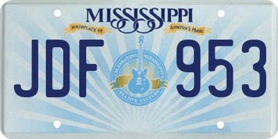 MS license plate JDF953