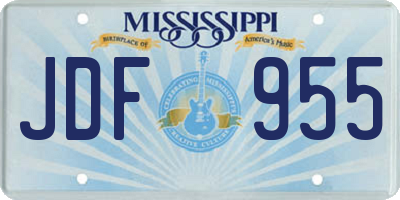 MS license plate JDF955