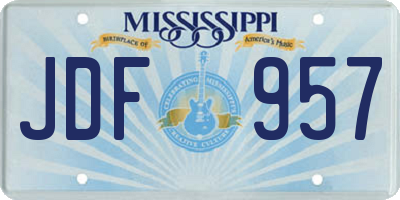 MS license plate JDF957