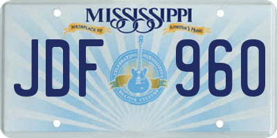 MS license plate JDF960