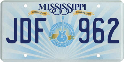 MS license plate JDF962