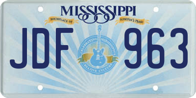 MS license plate JDF963