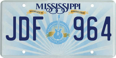 MS license plate JDF964