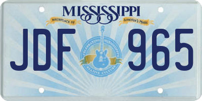 MS license plate JDF965