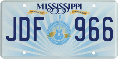 MS license plate JDF966