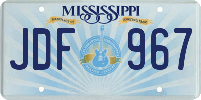 MS license plate JDF967