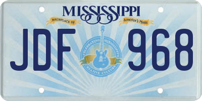 MS license plate JDF968