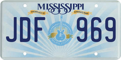 MS license plate JDF969