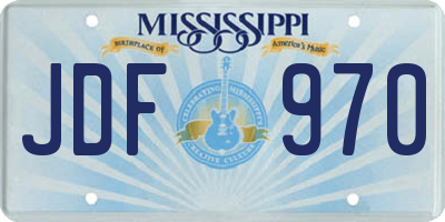 MS license plate JDF970