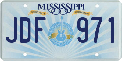 MS license plate JDF971