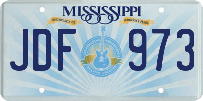 MS license plate JDF973
