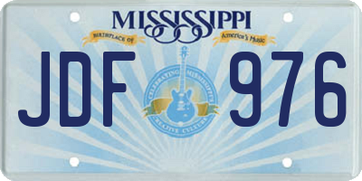 MS license plate JDF976