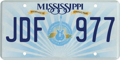 MS license plate JDF977