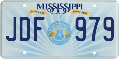 MS license plate JDF979