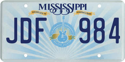 MS license plate JDF984