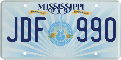 MS license plate JDF990