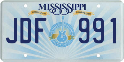 MS license plate JDF991