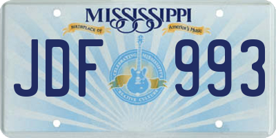 MS license plate JDF993