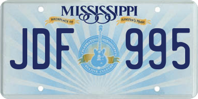 MS license plate JDF995