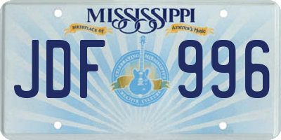 MS license plate JDF996